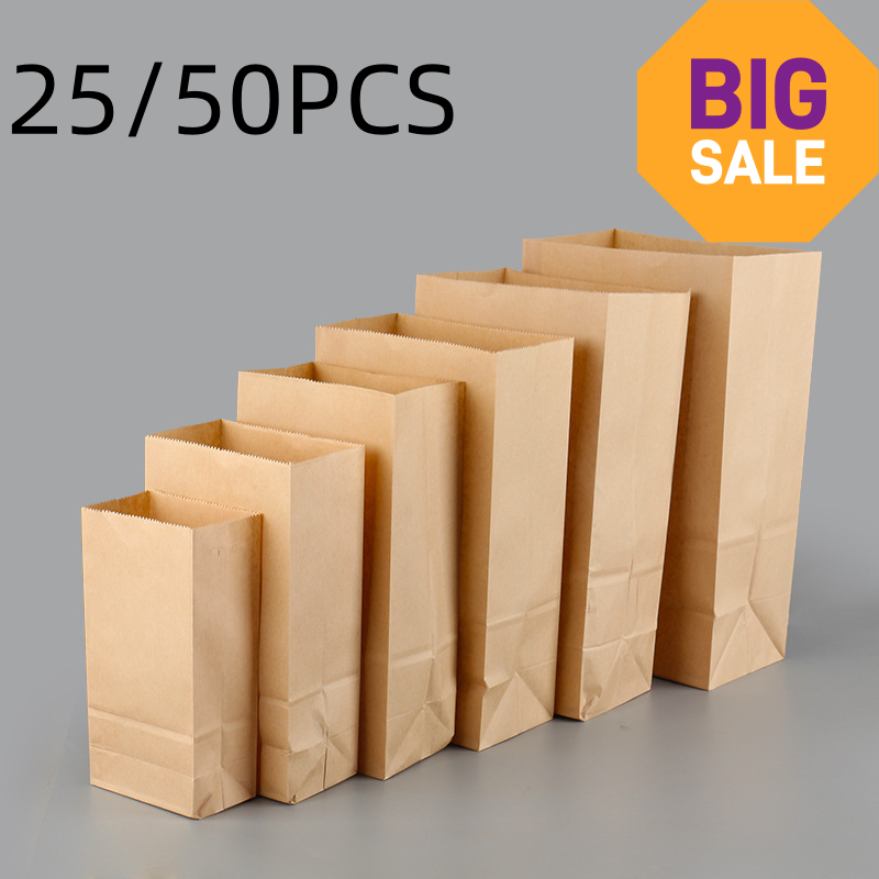 Food Storage Plant - 25/50 Buah Kantong Kertas Kraft Coklat