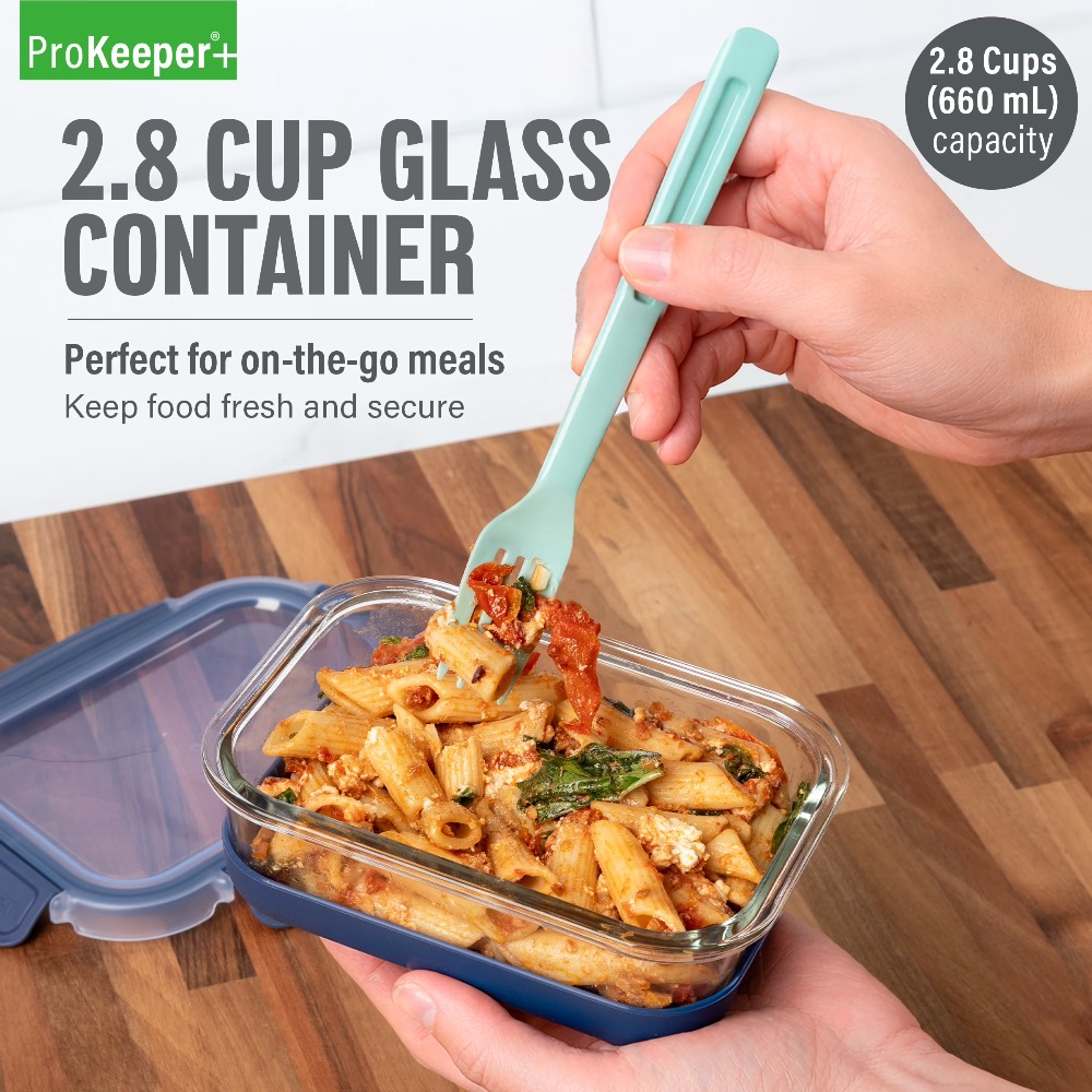 Food Storage Freezer Containers - Wadah Penyimpanan Makanan Kaca 2.8 Cup