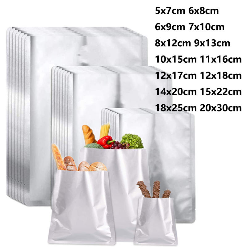 Food Storage Mylar Bags - 5-50 buah penyegel vakum perak alumunium