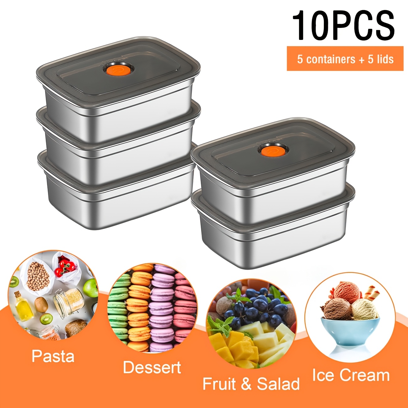 Food Storage Freezer Containers - 10 Wadah Penyimpanan Makanan dari Stainless