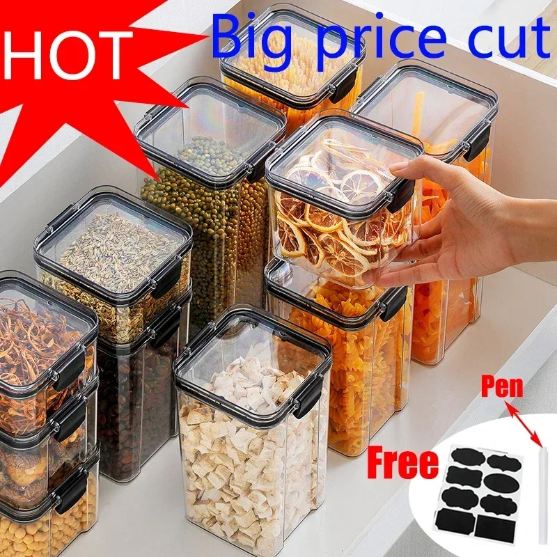 Airtight Cereal Jar - 460-1800Ml Set Stackable Dapur Disegel Botol