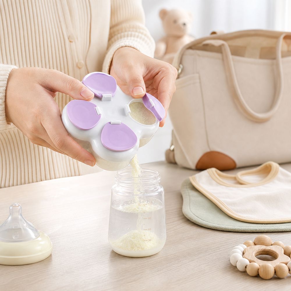 Food Storage For Baby - Dispenser Formula Terpartisi 720ml 4 Kompartemen