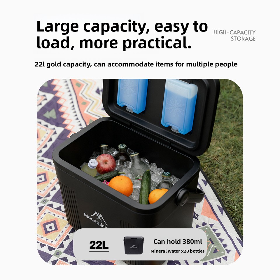 Food Storage Freezer Containers - Kulkas Portabel Mountainhiker 22L Black Knight