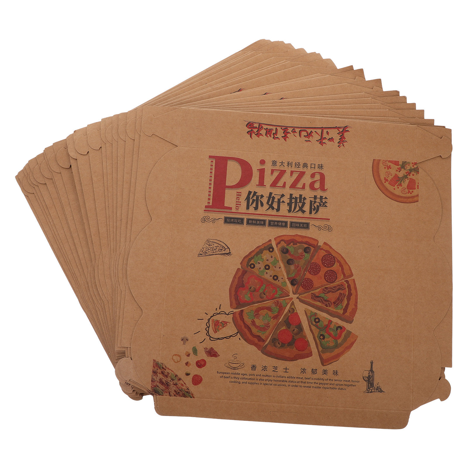 Food Storage Boxes - 20 Buah Kotak Pizza Kertas Bergelombang