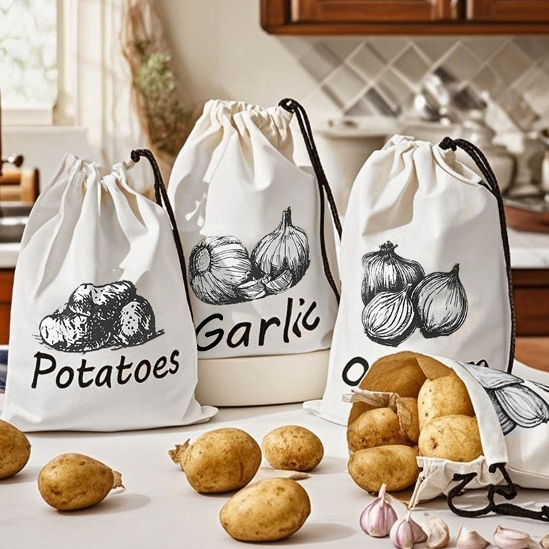 Food Storage Zipper - Tas Penyimpanan Pola Kentang Bawang Putih