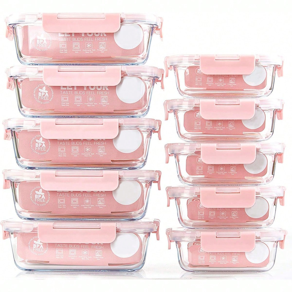 Food Storage Freezer Containers - 10 Wadah Makanan Kaca, Wadah Penyimpanan