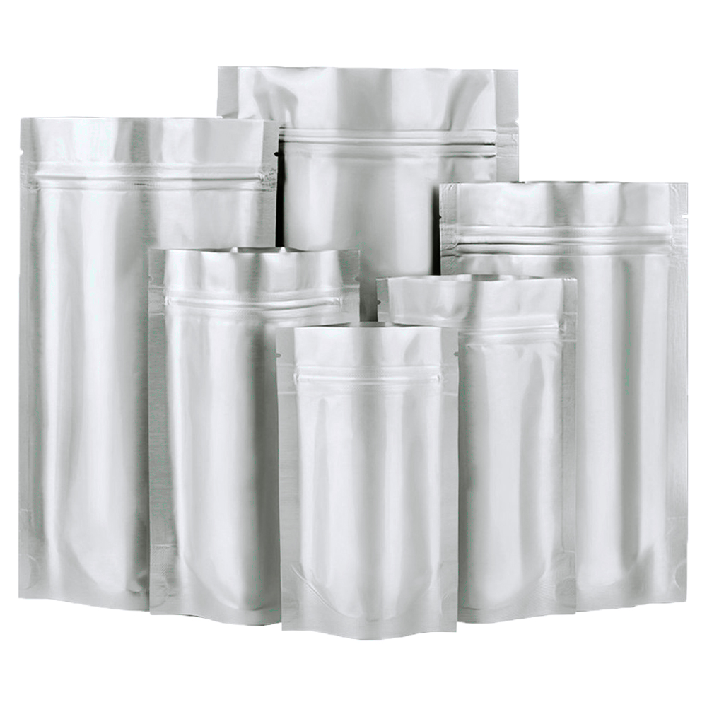 Ziploc Food Storage - 100 Buah Perak Kunci Ritsleting Murni