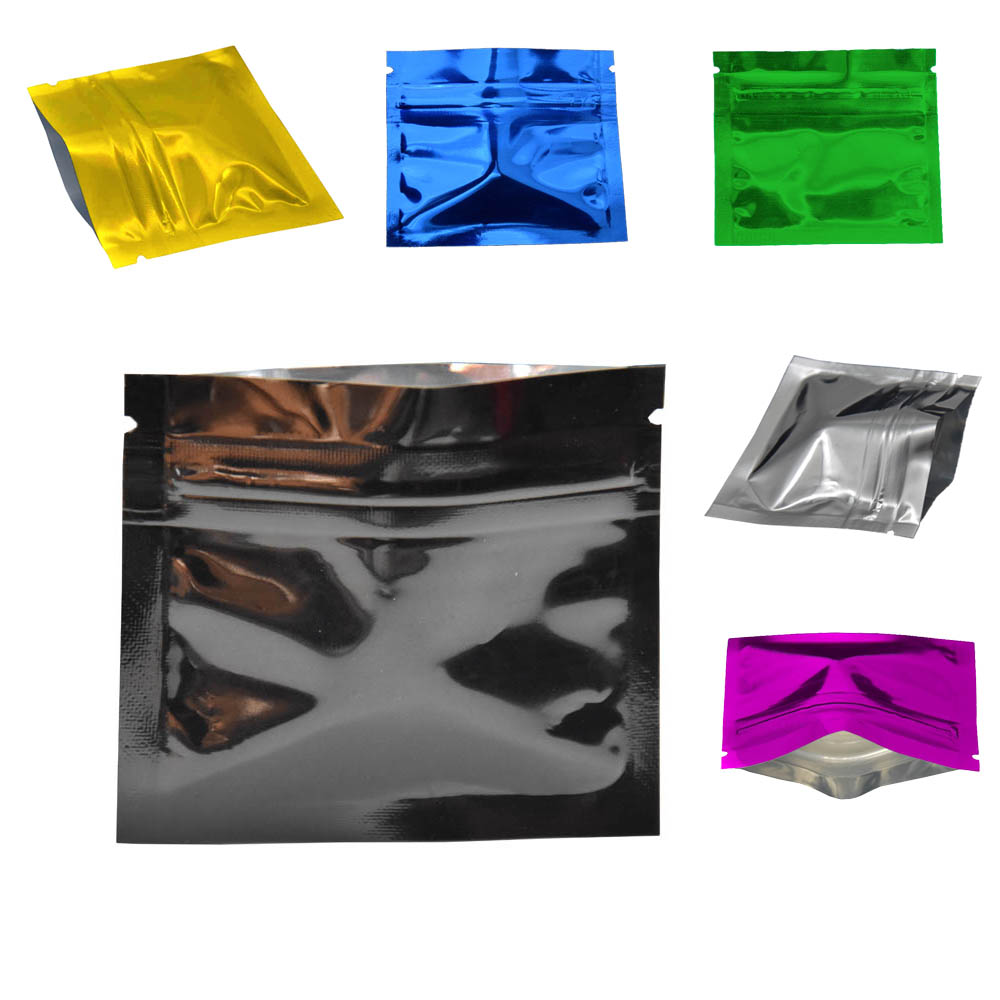 Food Storage Bags Zip Lock Pouch - 100 Buah Warna-warni Aluminium Mengkilap Foil