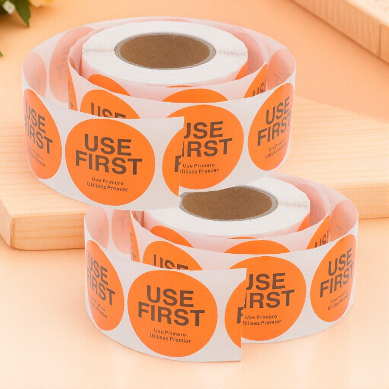 Food Storage Labels - 2 Gulungan Label Kontrol Inventaris, Stiker