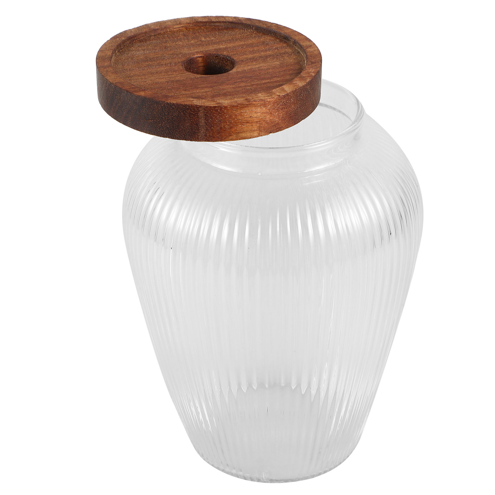 Airtight Cereal Jar - Toples Teh Kaca Tutup Kayu Kedap