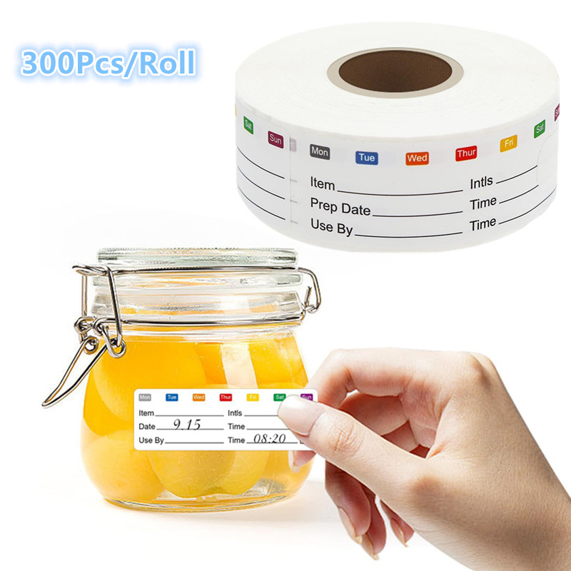 300Pcs/Roll Stiker Label Makan - Food Storage Expiration Dates ulasan dan harga