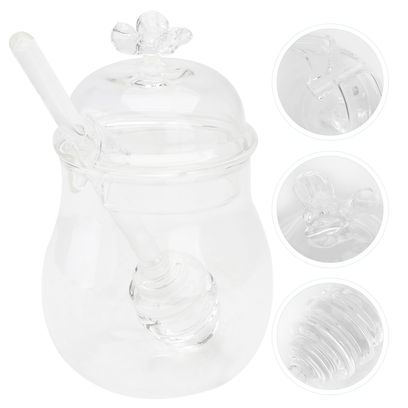 1 Buah Wadah Madu Kaca Transpa - Food Storage Non Toxic ulasan dan harga