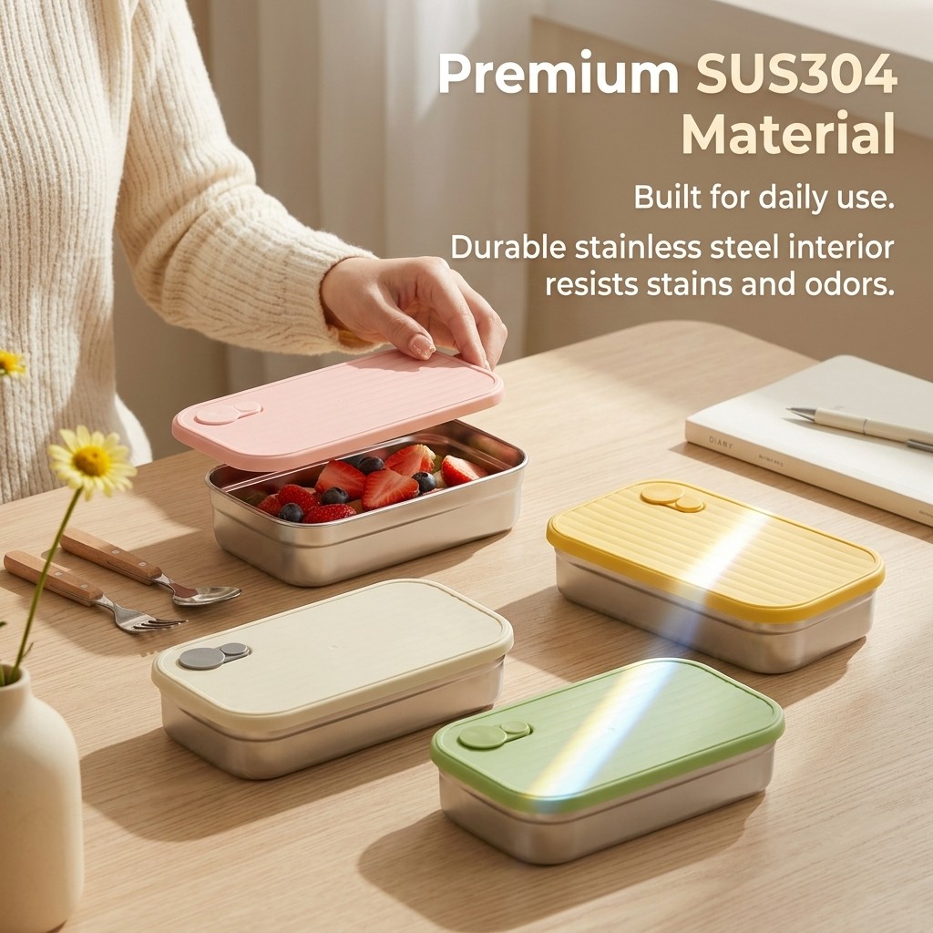 Kotak Bento Stainless Steel, K - Food Storage Metal Box ulasan dan harga