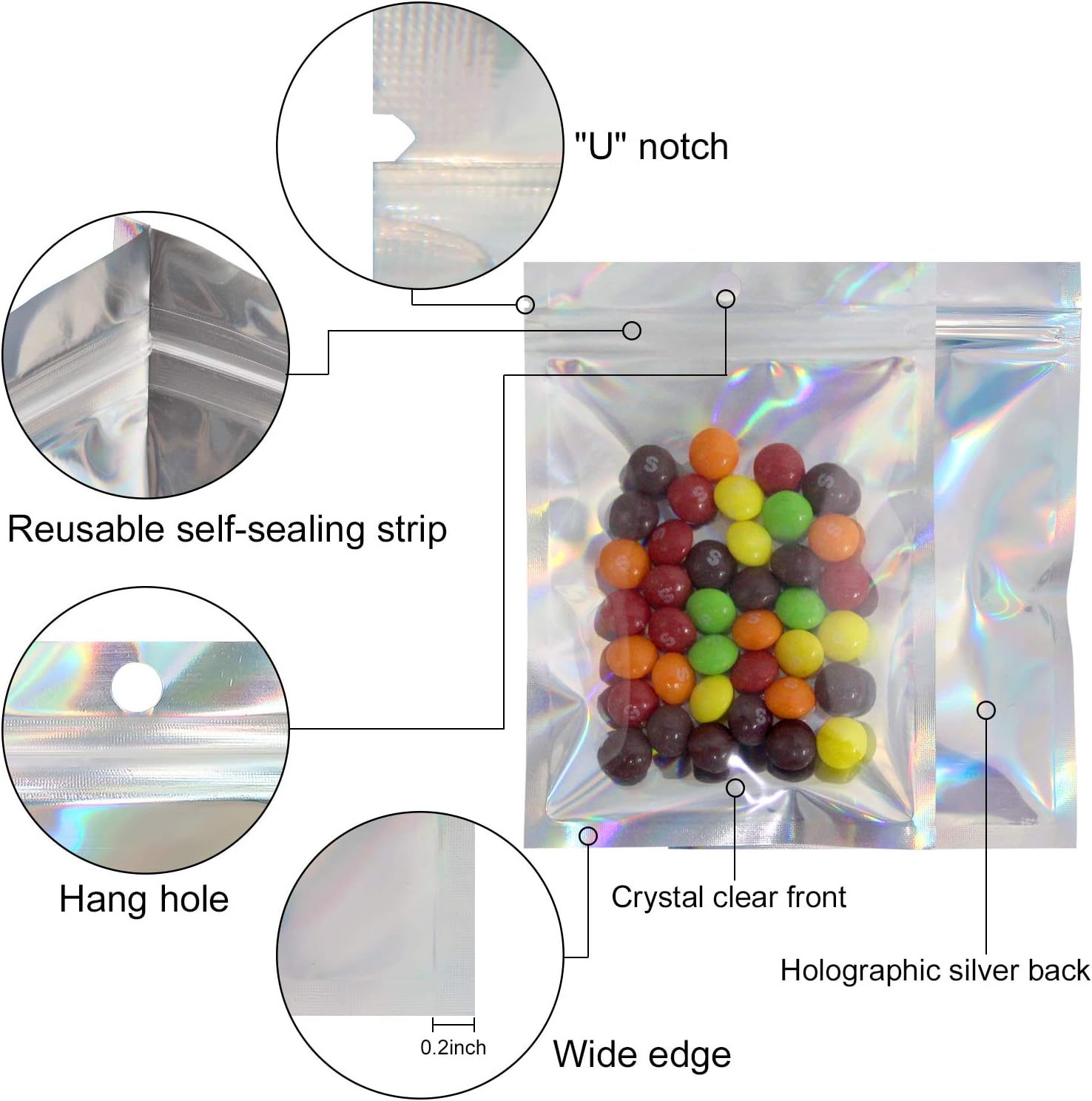 50/10 buah tas penyegel Laser  - Food Storage Bags Zip Lock Pouch ulasan dan harga