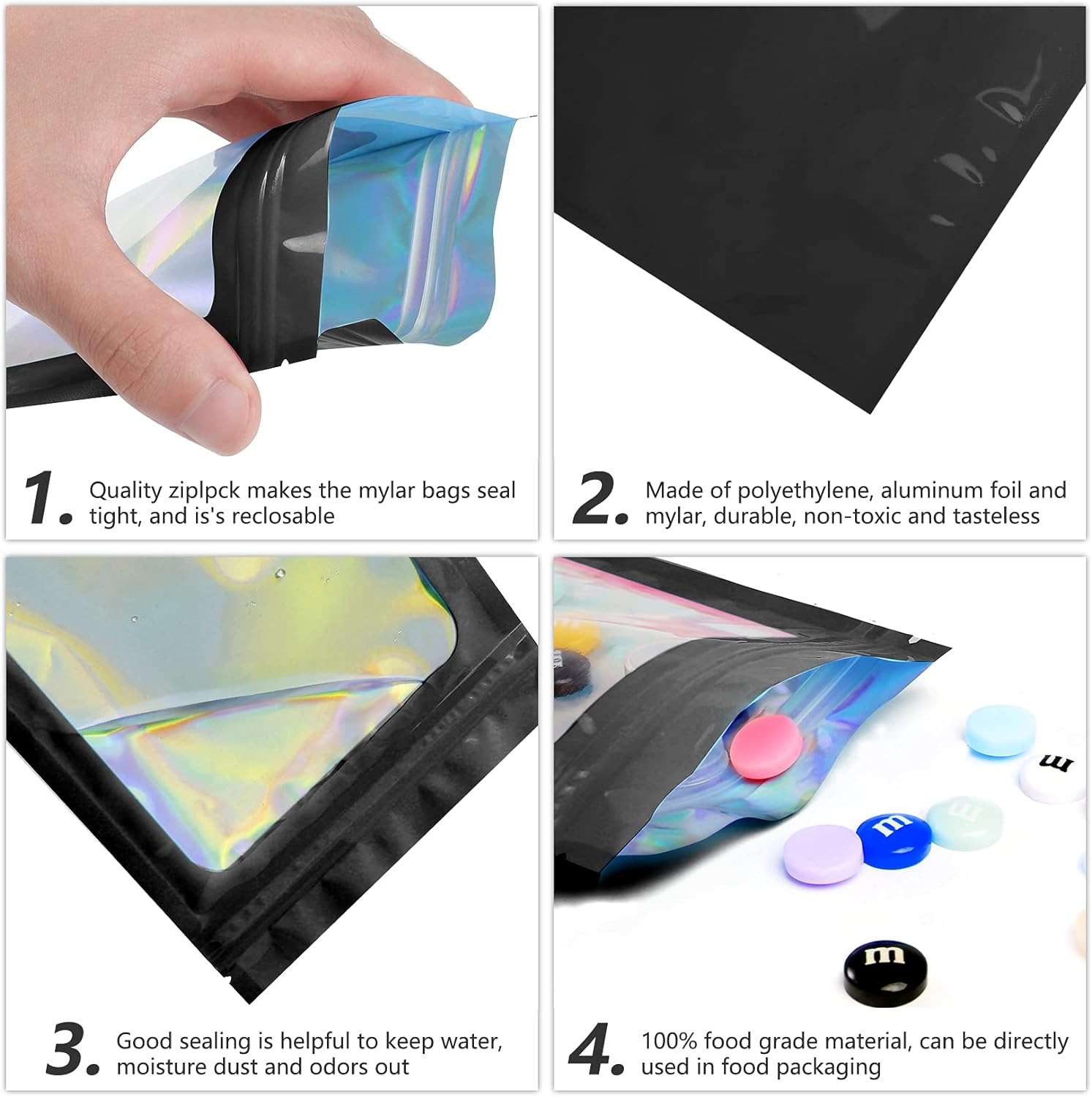 100ps tas Mylar kustom cetak L - Food Storage Mylar Bags ulasan dan harga