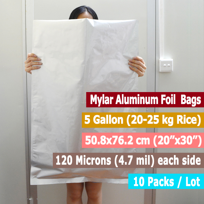 10 pak 5 kantung Mylar alumini - Food Storage Mylar Bags ulasan dan harga