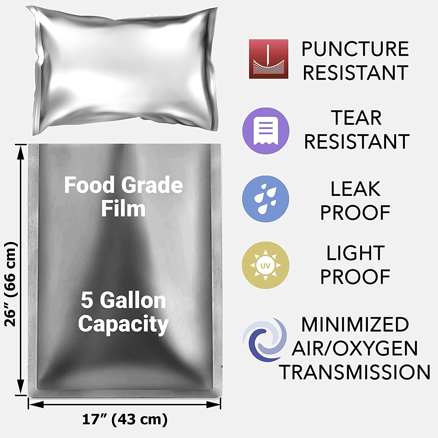 10 pak 5 kantung Mylar alumini - Food Storage Mylar Bags ulasan dan harga