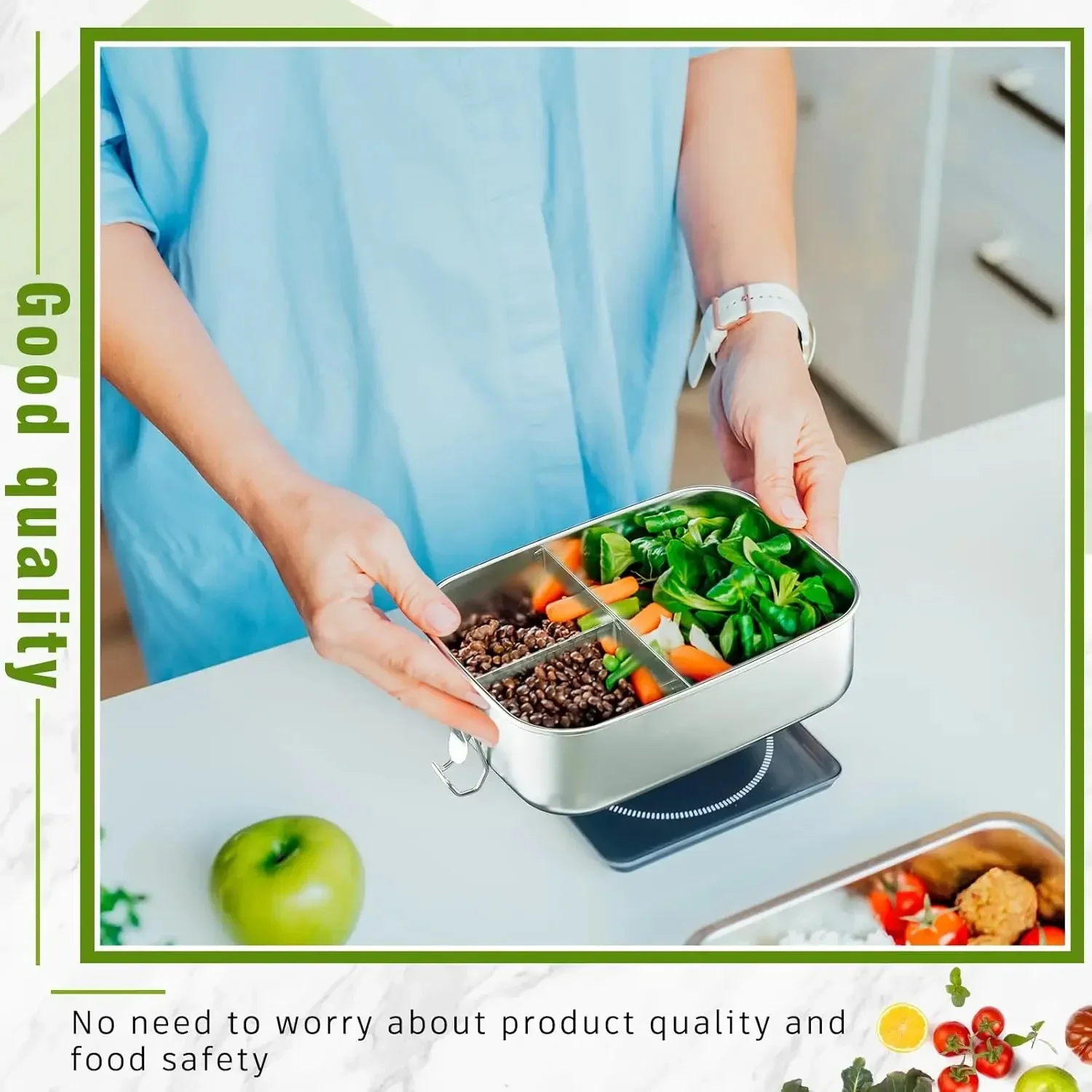 Kotak Bento Stainless Steel, K - Food Storage Metal Box ulasan dan harga