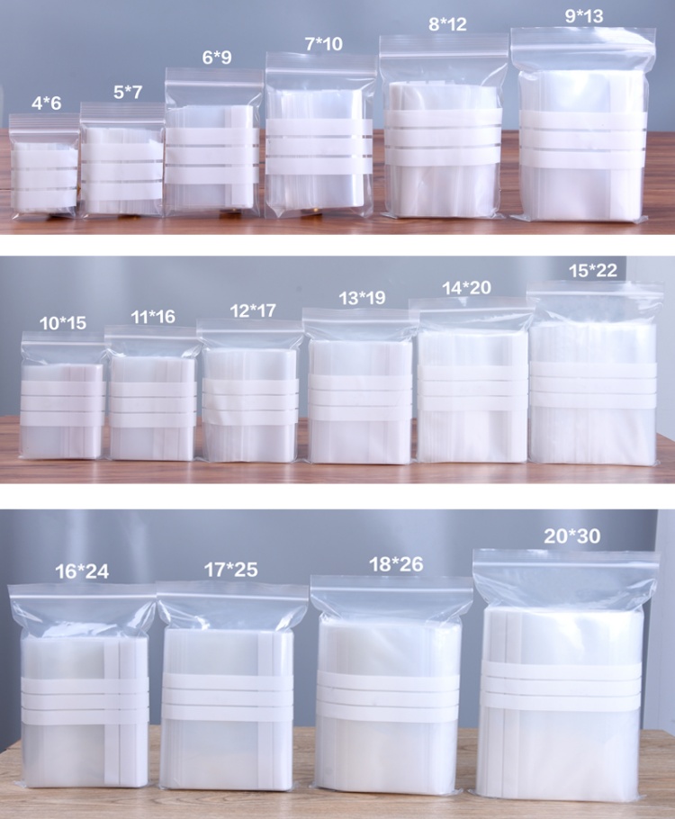 200PCS Kantong Plastik PE Tran - Food Storage Bags Zip Lock Pouch ulasan dan harga