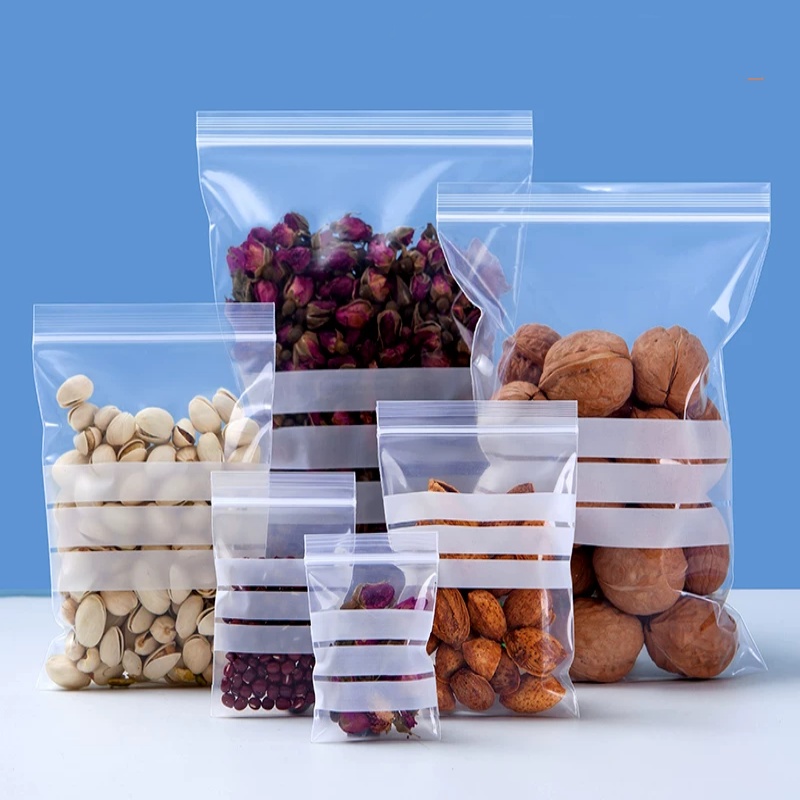 200PCS Kantong Plastik PE Tran - Food Storage Bags Zip Lock Pouch ulasan dan harga