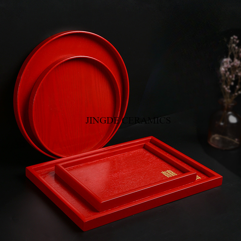 1 Buah Nampan Merah Kayu Perle - Food Storage Room ulasan dan harga