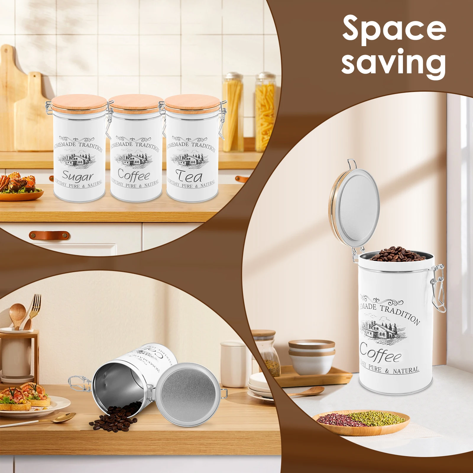 3 Buah/Set Kaleng Gula Kopi Te - Food Storage Metal Box ulasan dan harga