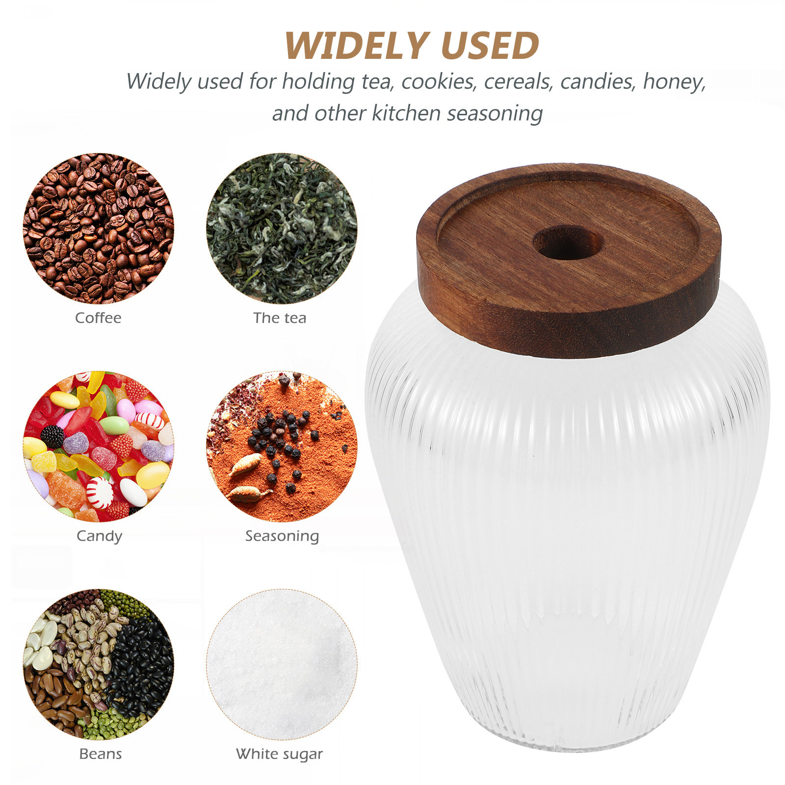 Toples Teh Kaca Tutup Kayu Ked - Airtight Cereal Jar ulasan dan harga