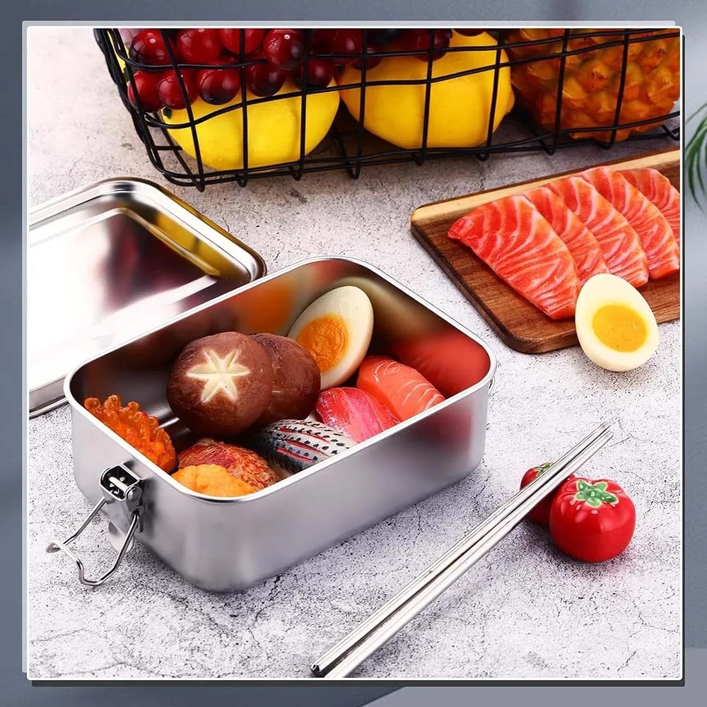 Kotak Bento Baja Tahan Karat K - Food Storage Metal Box ulasan dan harga